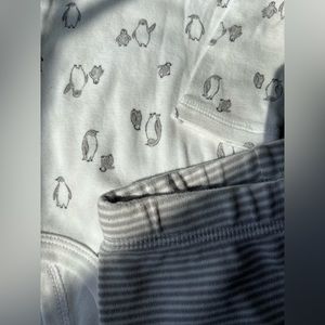 Just For You by  Carter’s Grey & White Penguin Baby Boy/Girl Matching Set 6M